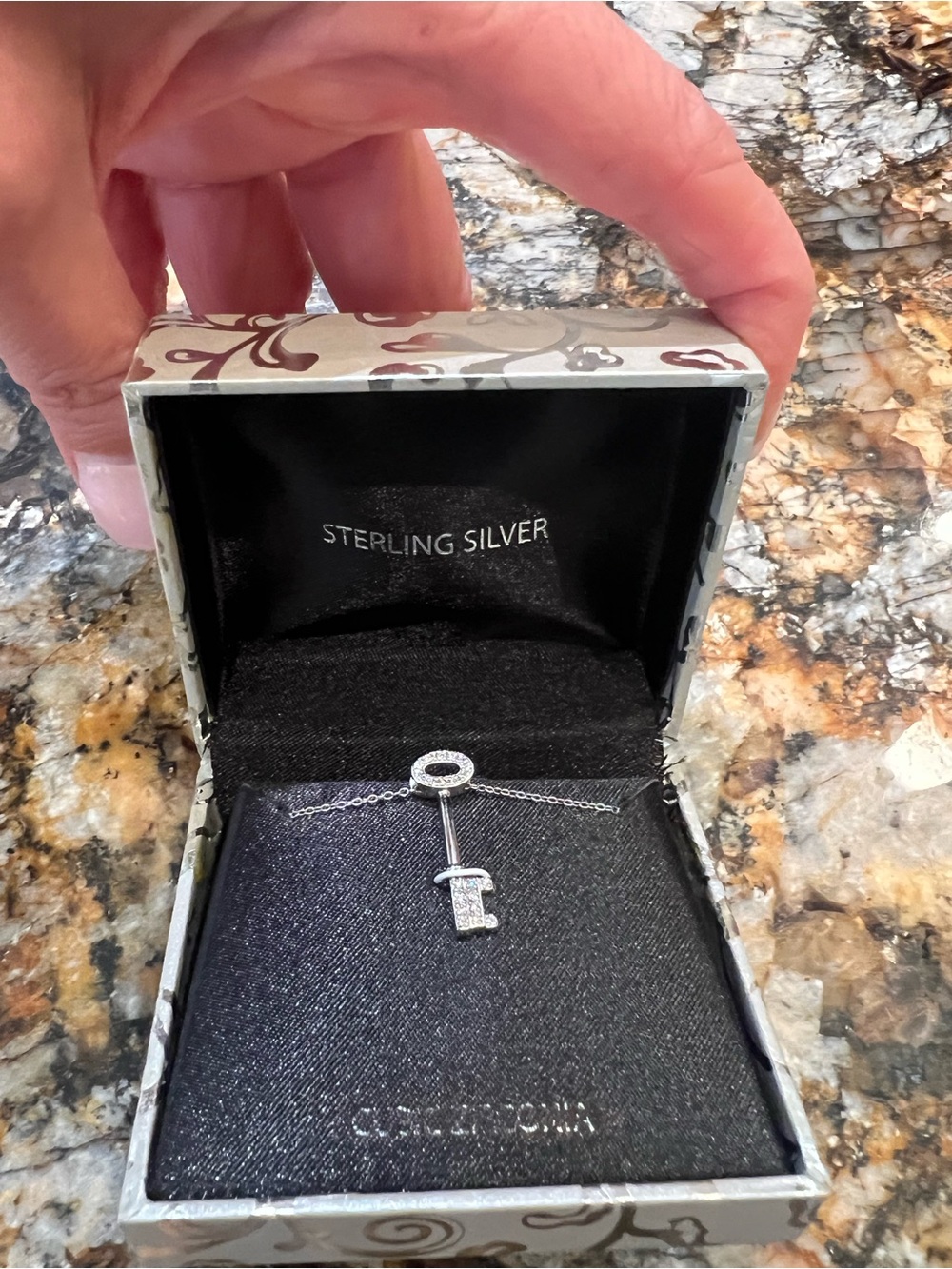 Sterling Silver Key Pendant Necklace - Silver